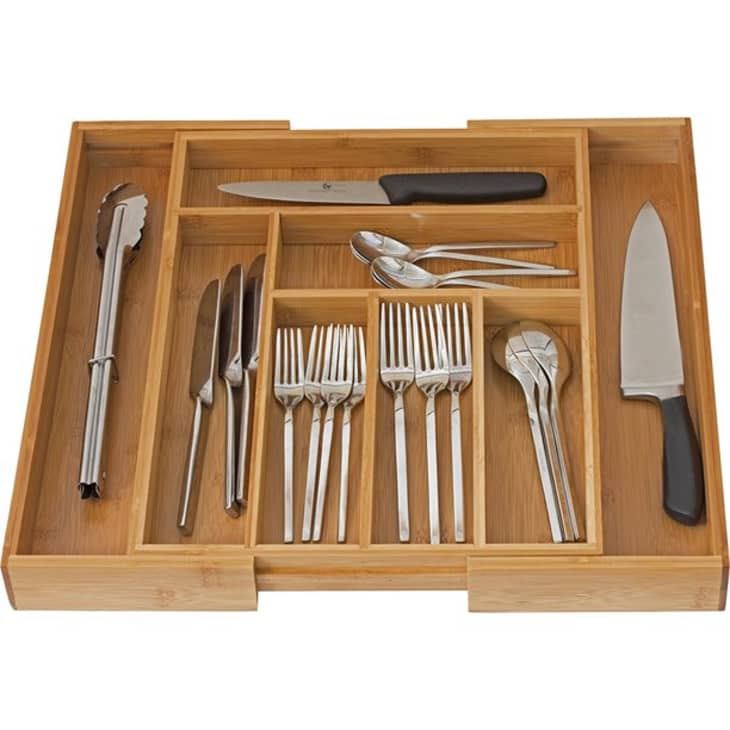 Bamboo Expandable Cutlery Organizer at Bed Bath & Beyond