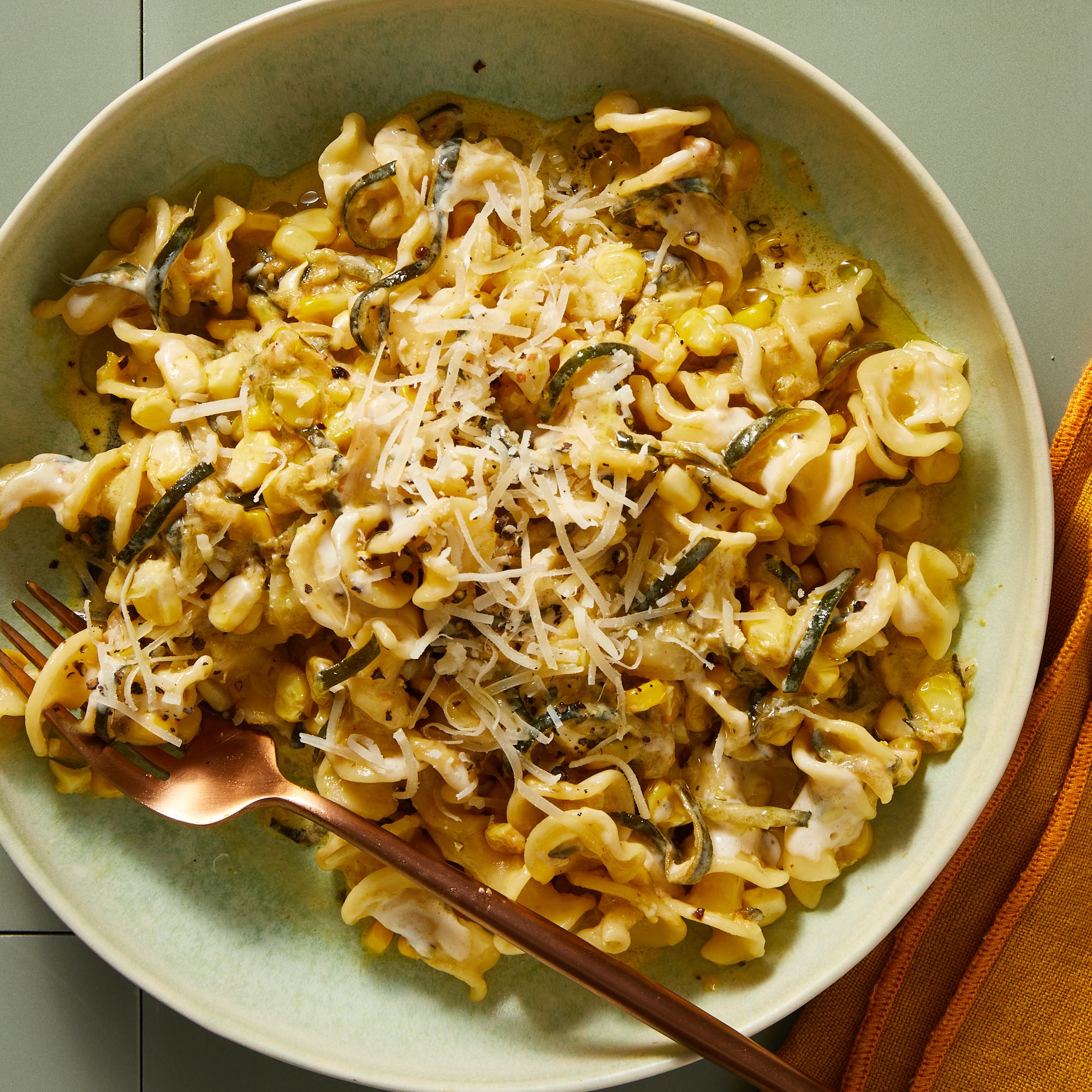 This Creamy, Garlicky Pasta Is Our Favorite Way to Use Summer Veggies