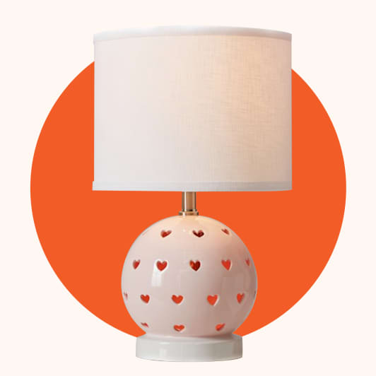 Blush Ceramic Heart Cutout Lamp