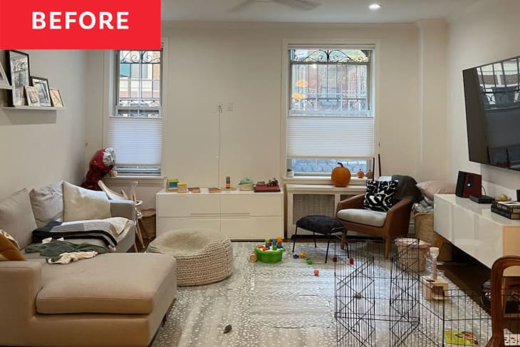 Before and After: How To Get a Playroom in Your Living Room without Sacrificing Style (and Everything Else)