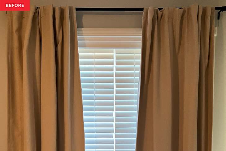 Curtains before they are pleaded.