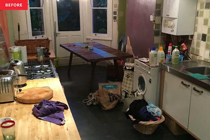 messy kitchen before makeover