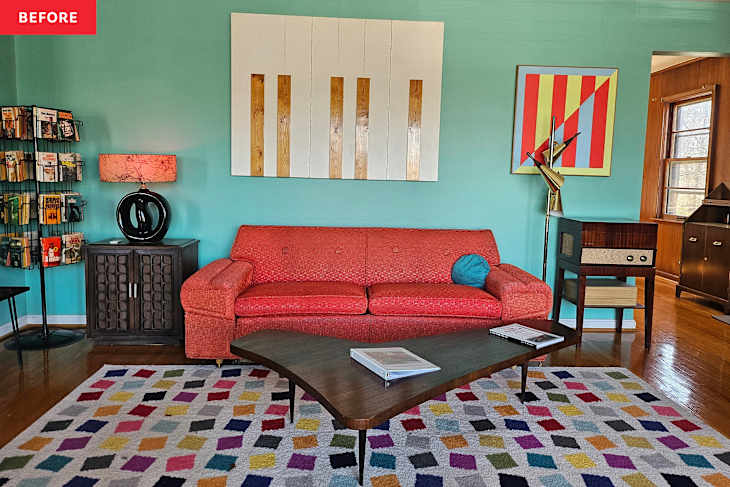 Vintage sofa in living room.