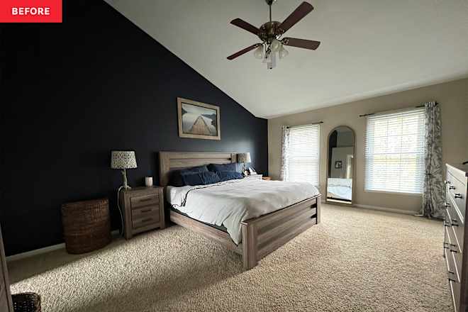 This "Lifeless" Bedroom Got a Stunning Makeover with Lakehouse Vibes