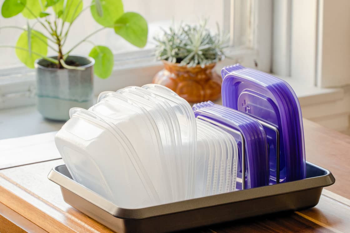 The Most Brilliant Dollar-Store Hack for Organizing All of Your Plastic Storage Containers