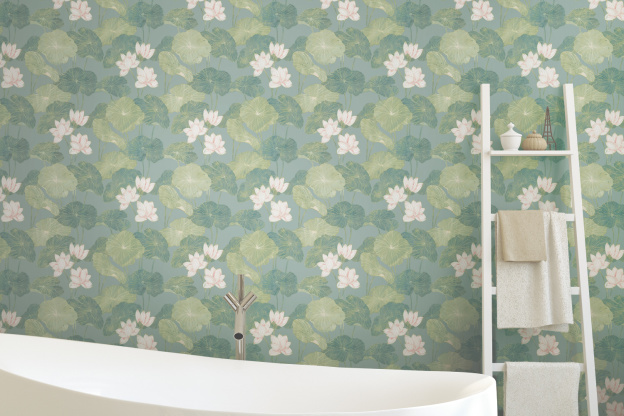 This Peel n' Stick Wallpaper Transformed My Bathroom into a Spa-Worthy Retreat