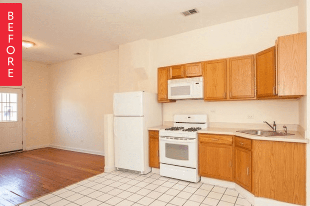 Before and After: This Rental Kitchen Kept the Oak Cabinets, but the Transformation Is Unreal