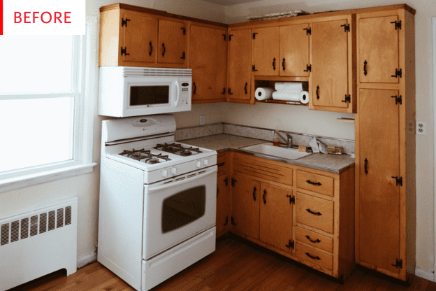 Before and After: These Old, Greasy Cabinets Got a Fresh New Look (Thanks to Paint)
