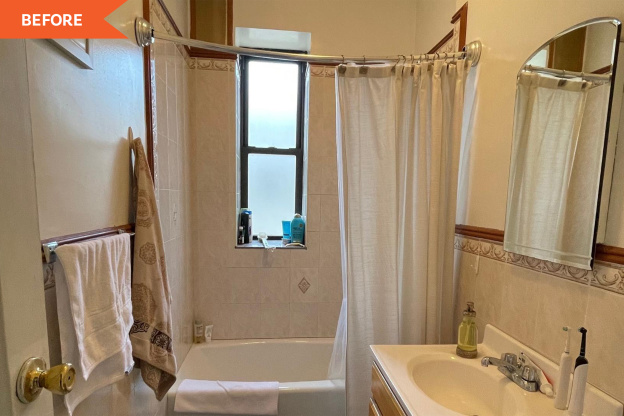 A Renter’s $125 Bathroom Makeover Looks So Custom