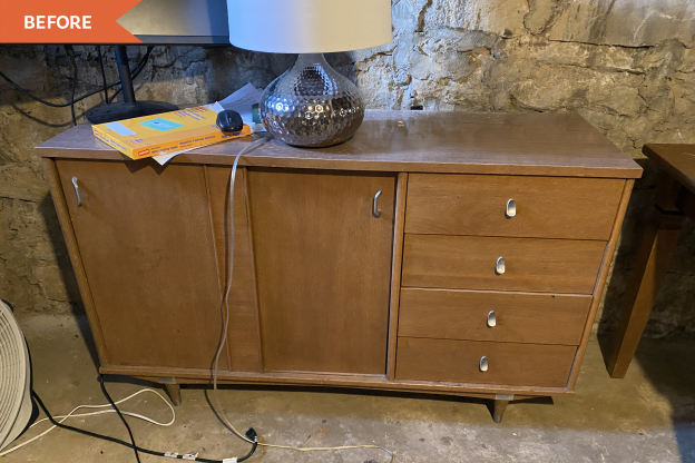 This Chipped Mid-Century Dresser Is Now a Bold Geometric Statement Piece