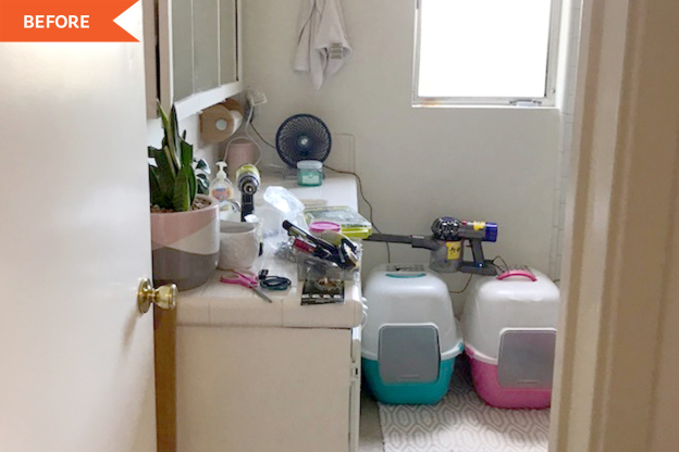 Before and After: For $105, a Secondhand Cabinet Becomes a Multifunctional Litter Box (That's Stylish, Seriously!)