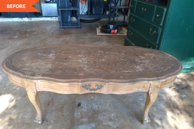 Before and After: A Coffee Table Headed for the Dumpster Looks Shiny and New Again for Just $10