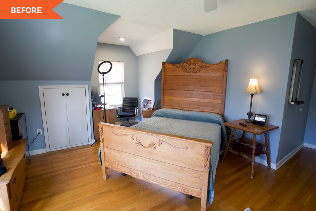Before and After: A 130-Year-Old Furniture Set Looks New Again in a DIY-Filled $1000 Bedroom Redo