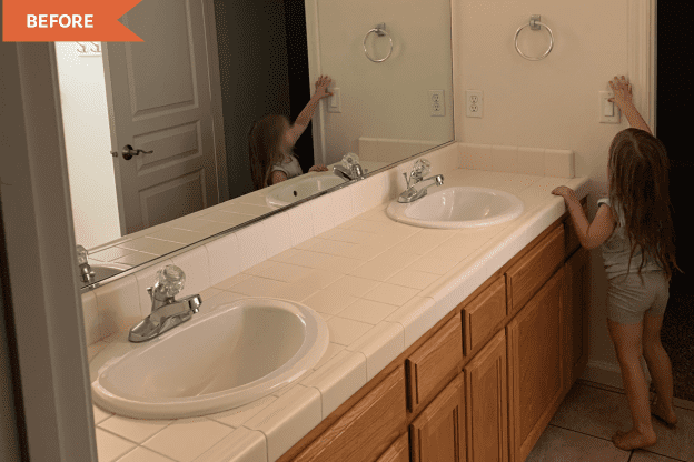 Before and After: A 20-Year-Old Bathroom Gets a Stylish and Sophisticated Head-To-Toe Redo