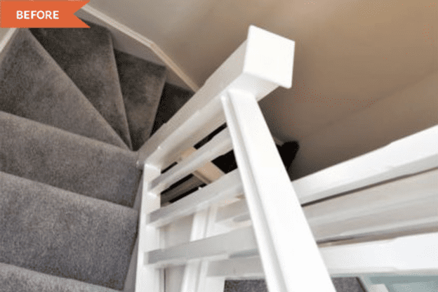 Before and After: A Boring Staircase Gets an $825 Bold and Moody Redo