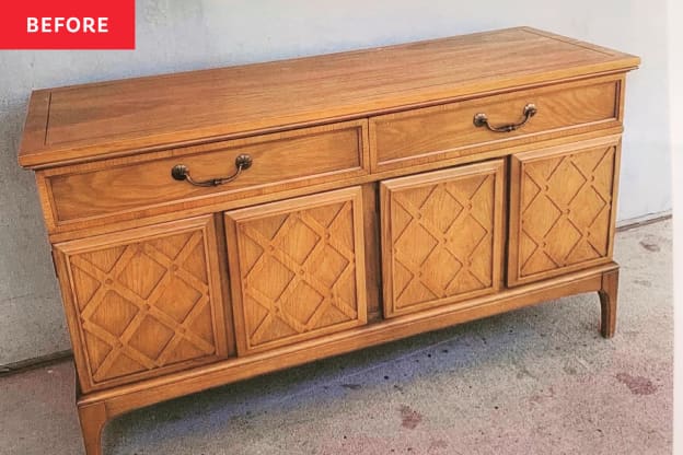 Before and After: A $60 Makeover Helps a Secondhand Sideboard Go Luxe