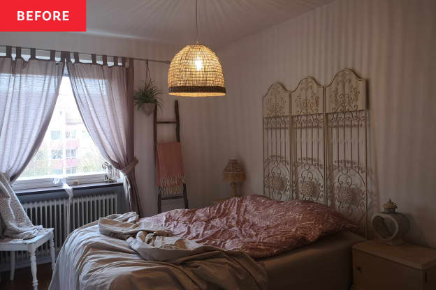 Before and After: A Muted Bedroom's $300 Refresh Brings in Color