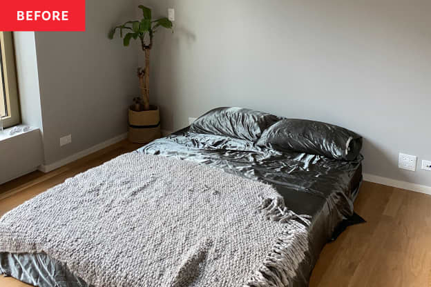 Before and After: A Bare-Walled Bedroom Gets a Bold, One-Of-A-Kind Makeover for $500