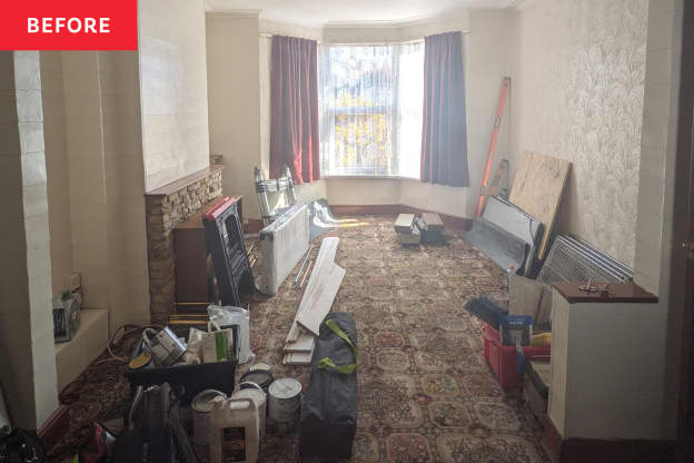 Before and After: $1,200 Later, a Stuck-In-The-'80s Living Room Has a Vibrant New Look
