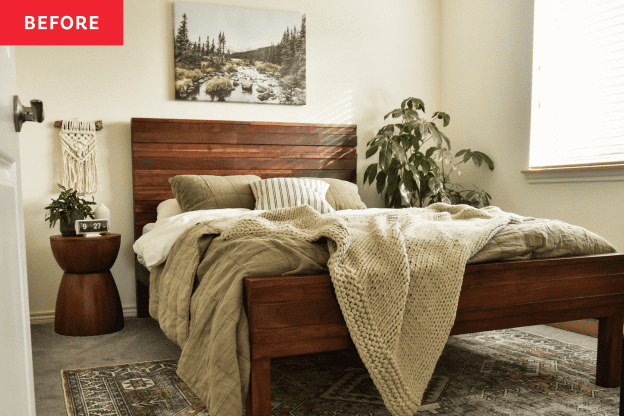 Before and After: A $450 Project Amps Up an Already-Cute Bedroom's Cozy Vibe