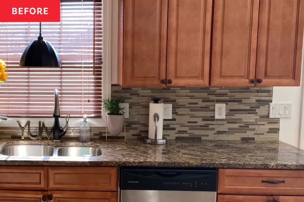 Before and After: A Budget Kitchen Redo Makes Chocolate Brown Cabinets Look Oh-So Chic