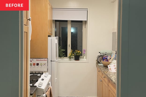 Before and After: A $30 DIY Project Adds Rental-Friendly Maximalism to a Blank Kitchen