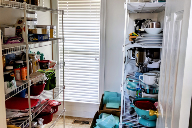 Before and After: IKEA BILLY Bookcases Helped to Transform This Pantry from Builder Grade to Absolutely Dreamy