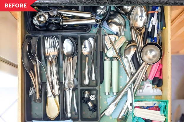 Before and After: A Utensil Drawer Gets a Stylish, Streamlined New Look for Less than $25