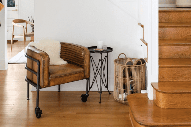 This Is a Simple, Budget-Friendly Substitution for Fancy Shoe Storage in an Entryway