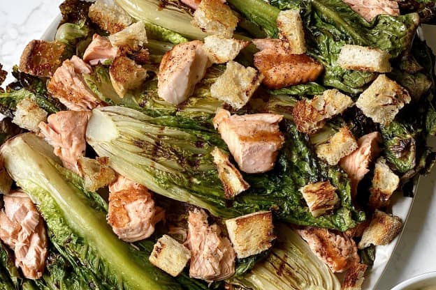 I'm Living Off This Grilled Salmon Caesar Salad All Summer Long