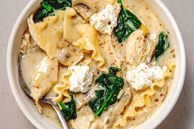 My Creamy Chicken Lasagna Soup Is So Easy, I'll Be Making a Pot Every Week