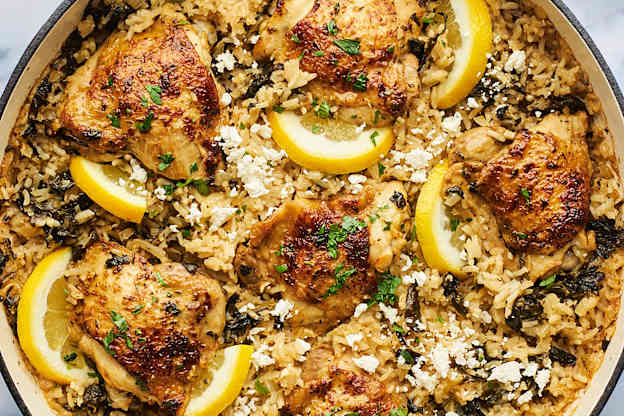 This One-Pan Greek Chicken and Rice Is My Family's Most-Requested Dinner