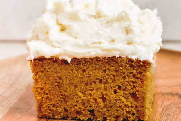 Get Your Fall Baking On with Pumpkin Cake with Cream Cheese Frosting