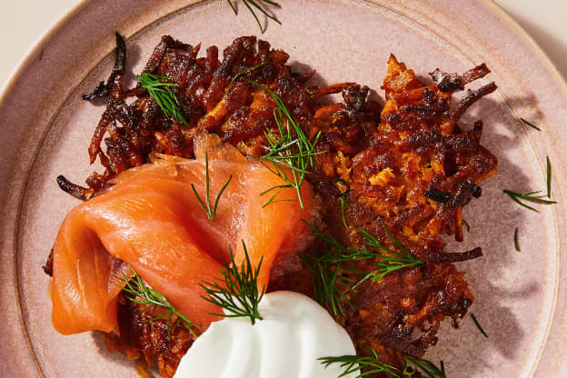 Extra-Crispy Sweet Potato Latkes Are a Delightful Riff on the Hanukkah Classic