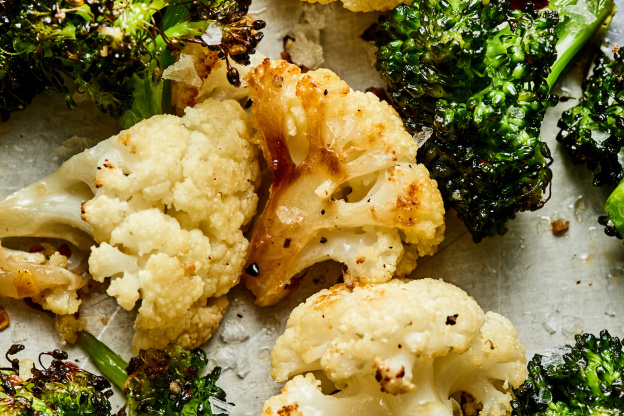 Roasted Broccoli and Cauliflower Is Crispy, Garlicky Perfection