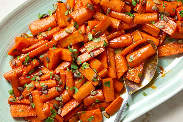 5-Ingredient Harissa-Honey Glazed Carrots