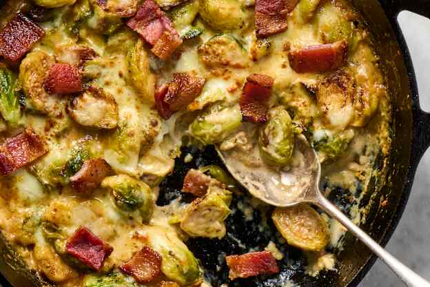 These Cheesy Brussels Sprouts Are the Side Dish I've Been Looking For