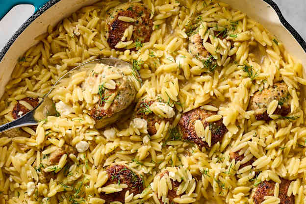 One-Pan Greek Chicken Meatballs Are Never Leaving My Dinner Rotation
