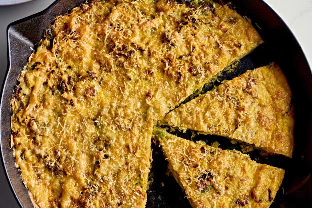 Crispy-Edged Shaved Brussels Sprouts Star in This Wintery Frittata