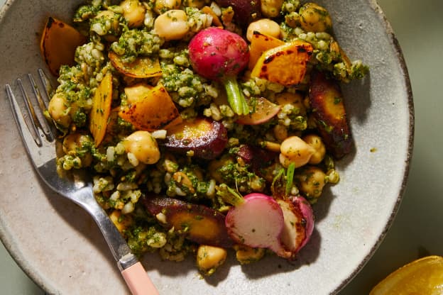 This Pesto Rice Salad Is a Great Way to Use Up All the Greens You've Got