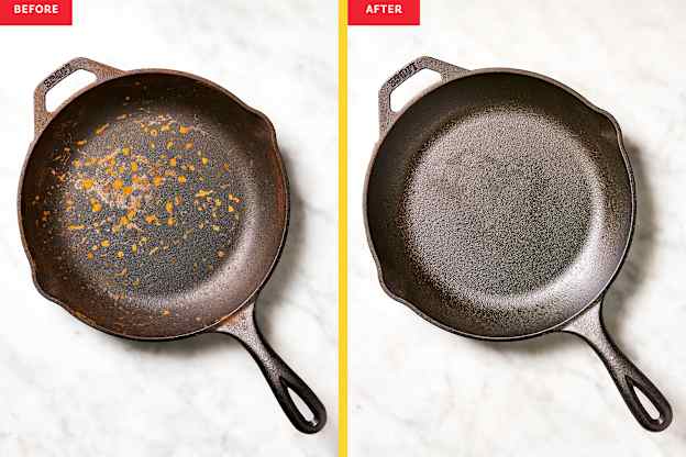 I Just Discovered an Ingenious $1 Trick for Cleaning My Rusty Cast-Iron Skillet