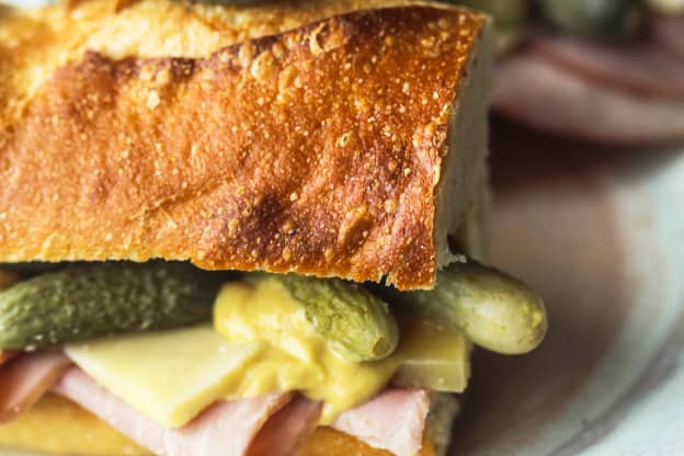 This Ham and Cheese Baguette Features Briny Cornichons