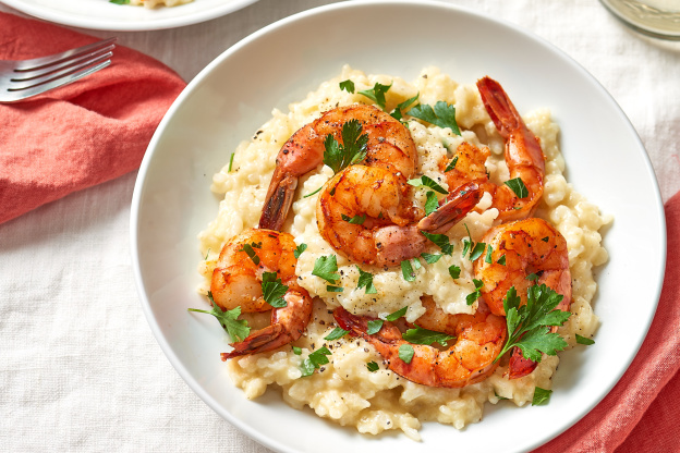 Parmesan Risotto with Roasted Shrimp