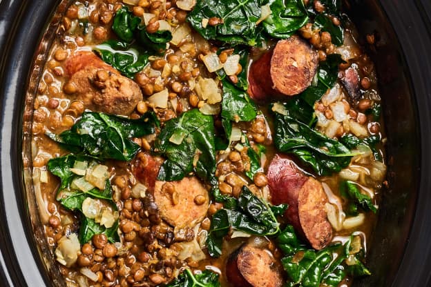 Slow Cooker Sausage and Lentil Stew Is a Protein-Packed Dinner