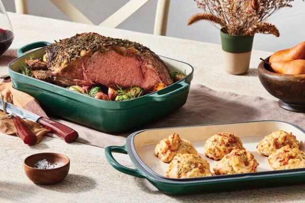 This Ingenious Le Creuset Roaster Has a Lid That Doubles as a Sheet Pan — And It's on Major Sale
