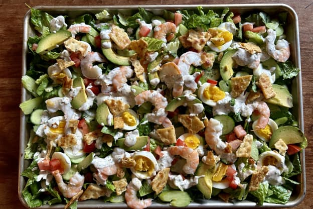 Why Serving Salad on a Baking Sheet Is Infinitely Better than a Bowl