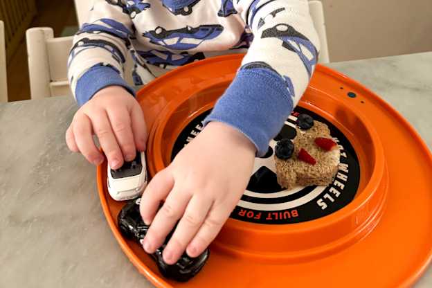 My Toddler Sat at the Table for 30 Minutes Thanks to This $5 Racetrack Plate