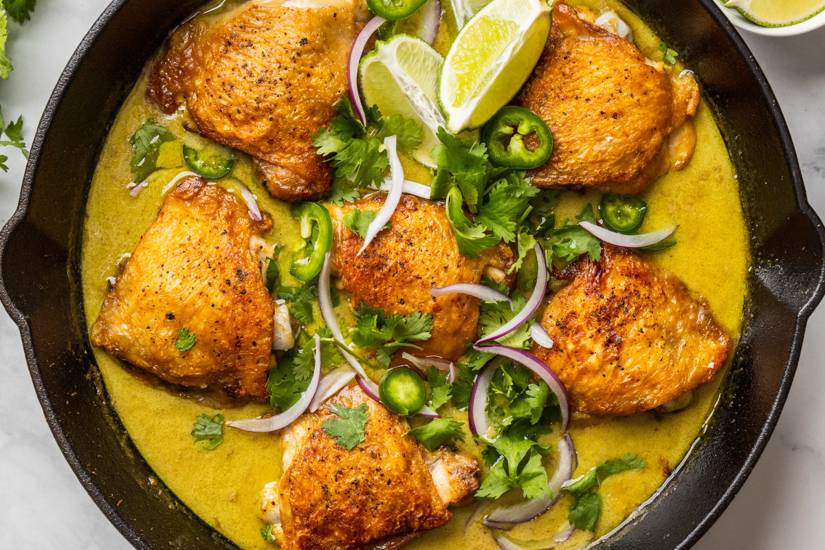 One-Pan Coconut Milk-Braised Chicken