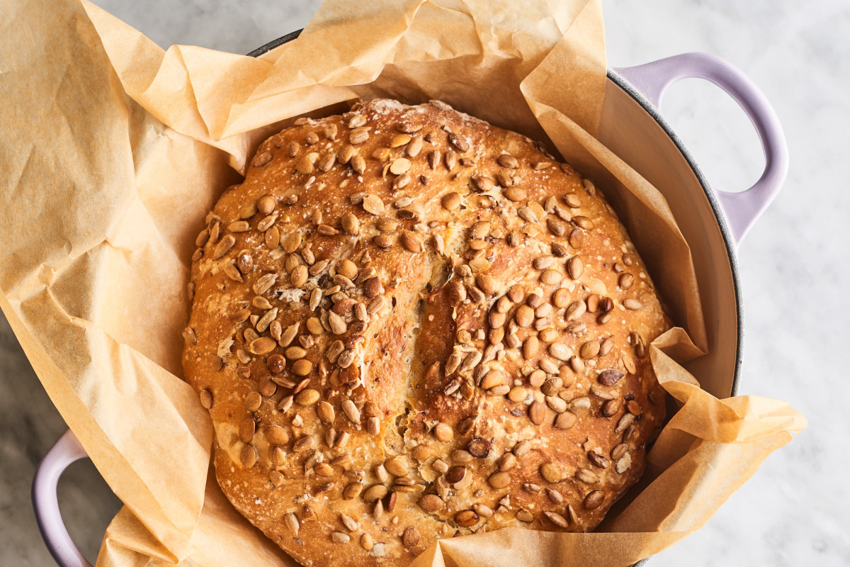 5-Seed No-Knead Bread