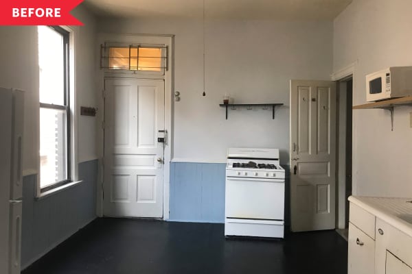 Before and After: A Thrifty DIYer Turned This Bleak, Bare-Bones Cookspace into a Fully Functional Kitchen for Just $543